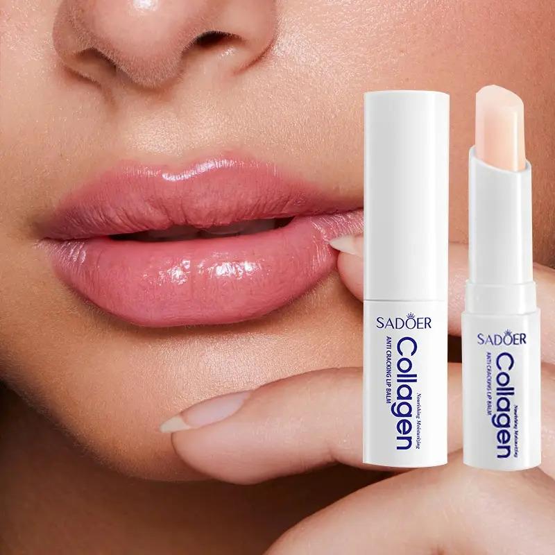 Коллагеновый бальзам для губ Увлажняющая и питательная помада Уход за губами Ежедневный увлажняющий бальзам для губ 1pc