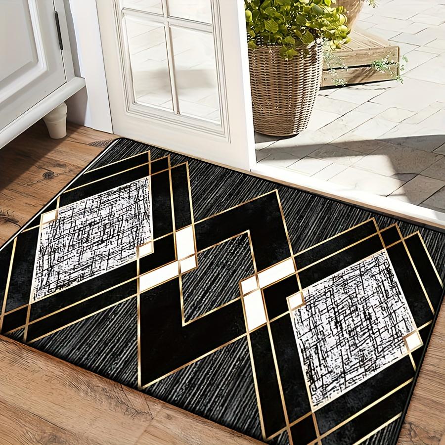 

Черный Серый Ромбовидный Геометрический Ковер Придверный Коврик Коврик Добро Пожаловать Уличный Ковер Ковер для Гостиной Большой Площади Ковер для Спальни Домашний Декор 50X80CM (1.6X2.6FT