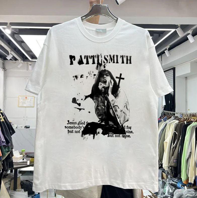 Patti Smith punk rock unisex 100% cotton white t-shirt QT6876 L