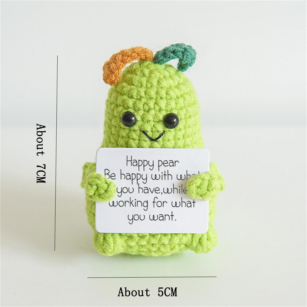 Positive Knitting Potato Doll Decoration with Card Positive Potato Doll for Birthday Party Office Decoration Good Luck Gifts