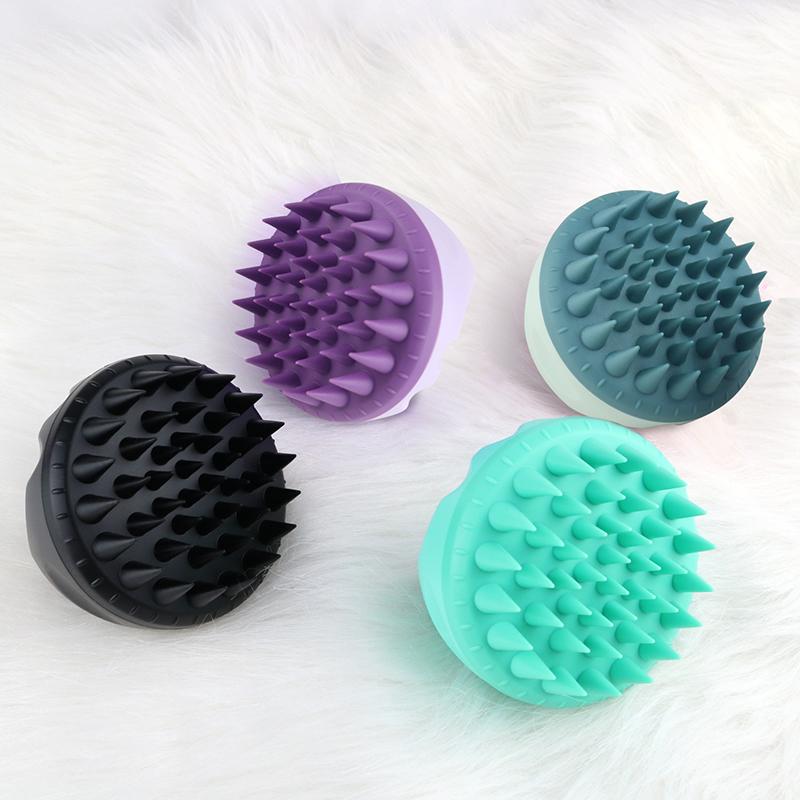 Portable Silicone Shampoo Brush Handheld Round Soft Scalp Massage Brush Bath Massage Brush Hair Shower Brush Comb Hair Care Gift