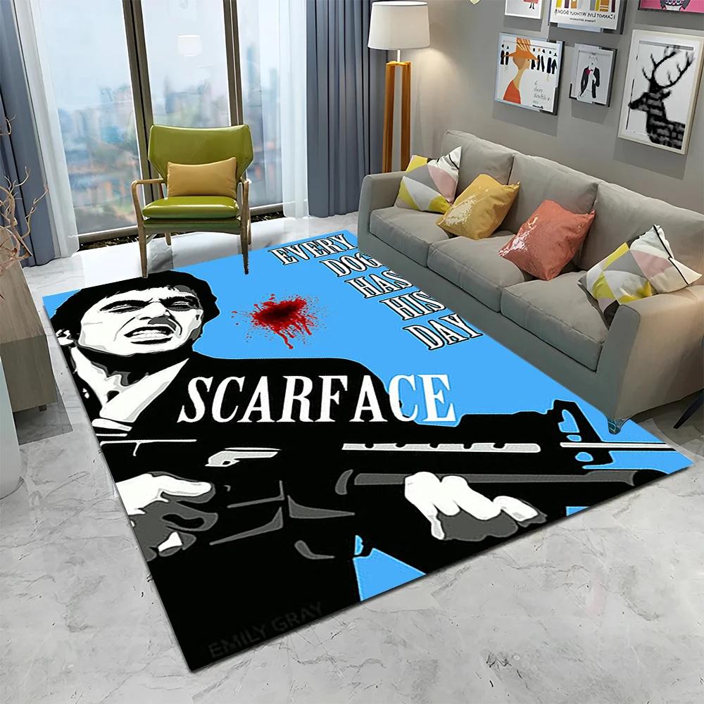 3D Printing Movie Scarface Tony Carpet Rug for Home Living Room Bedroom Sofa Doormat Decor,kids Play Area Rug Non-slip Floor Mat