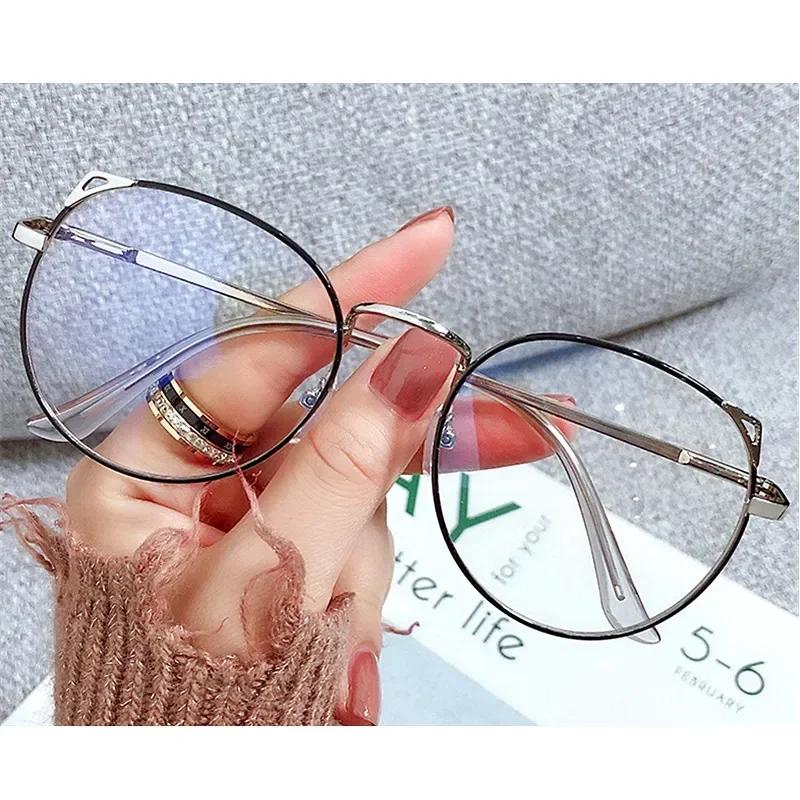 Women Anti Blue Light Glasses Computer Gaming Big Size Moon Cat Eye Eyeglasses Frame Women Glasses Men