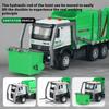 1/35 Urban Sanitation Vehicle Garbage Truck Model Metal Die Casting Engineering Vehicle Simulation Sound and Light Halloween Toy