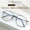 Ultra-Light Titanium Glasses Frame Double-Bridge Eyeglasses Men's Business Casual Eyewear Women Retro Trendy Fashion Spectacles