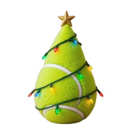 Ball Christmas Tree Ornament Fun Football Xmas Tree Decoration Basketball Tree with Golden Star Topper for Festive Holiday Decor