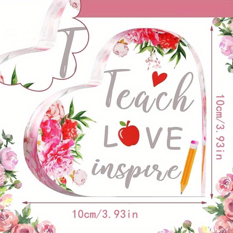 Acrylic Heart Paperweight - Perfect Teacher Appreciation Gift for Graduation, Retirement, Birthday & Back-to-School- Acrylic Desktop Ornament 10*10cm