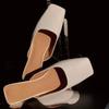 Sandali da Donna con Tacco Medio Nuovi Stili Primavera Punta Quadrata Bocca Bassa Calzatura Calzata Completa Antiscivolo Resistenti all'Usura Pantofole