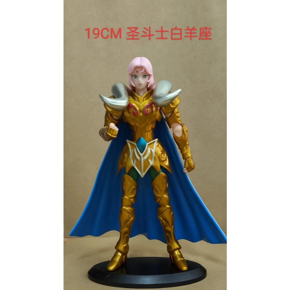 19CM Anime Saint Seiya Gold Saint Figure Aries Pisces Capricorn Aquarius Stand Animation Model Toys Gifts Collection Decoration