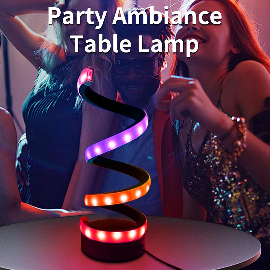 Modern Creative LED Night Lamp Spiral Desk Light RGB Color Dimmable For Bedroom Living Room Office Bedside Decoration Lighting