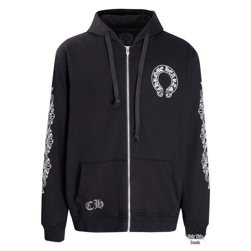 Chrome Heart Pure Cotton Terry Zip-Up Hoodie with Hood