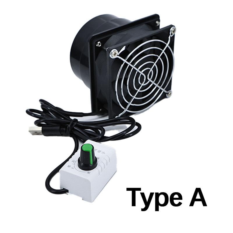 2types DC 5V USB Adjustable Speed Solder Absorber Fume Extractor Fan 1m 3m Pipe Duct Exhuast 1 2 Way Ventilation Fan