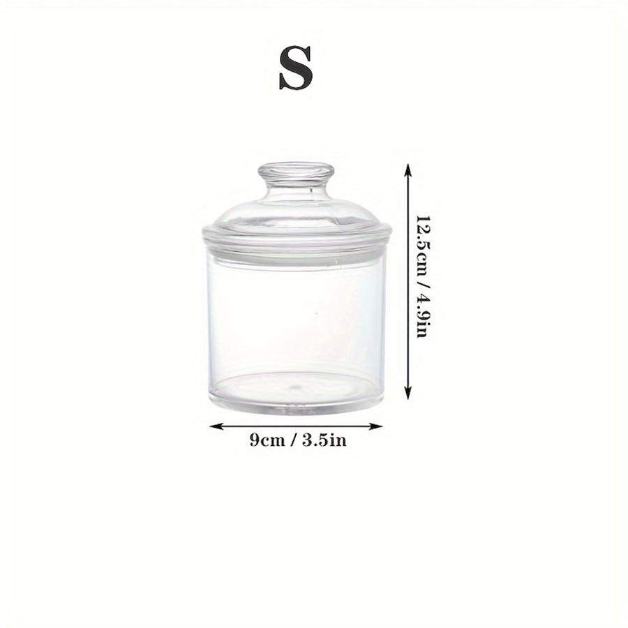 

Clear Plastic Apothecary Jars, Plastic Storage Canister with Airtight Lid, Cotton Ball Holder Bathroom Container Organizer