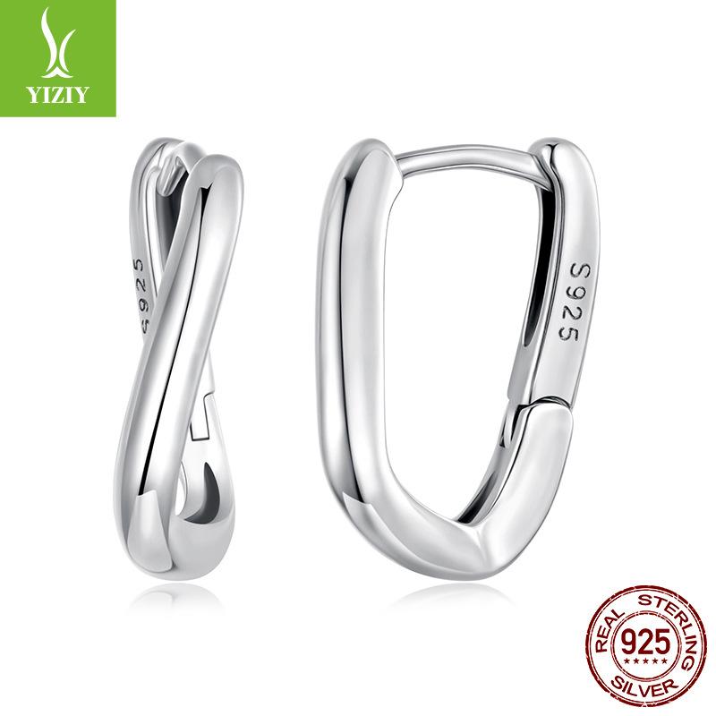 

Асимметричные геометрические серьги-кольца, серебряные, простые, премиальные, из стерлингового серебра 925 пробы 925 silver