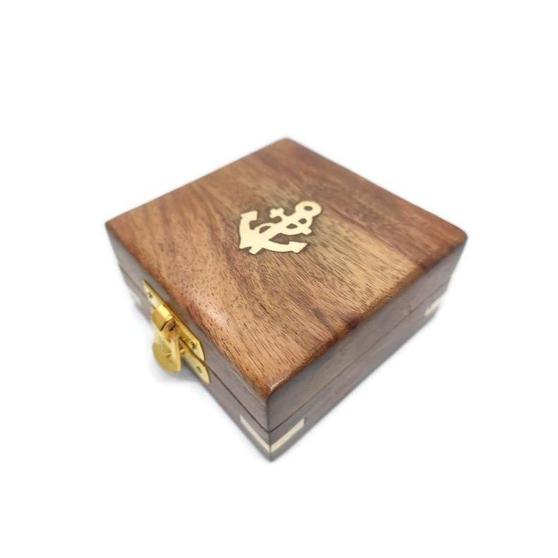 Antique Finish Brass 2" Sundial Compass Nautical Marine Old Vintage Pocket Style Gift Brass Round Sundial Compass