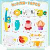 VBACALA Bath Toy 10PCS Fishing Play Bath Toy Fish Sea Creatures with Net and Fishing Rod 5-in-1 Water Play Set Cute Water Gun Water Wheel Shower