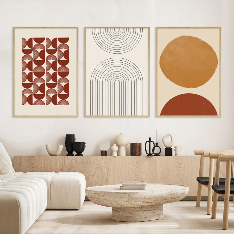 Bohemian Abstract Geometric Rainbow Line Posters Canvas Painting Wall Art Print Pictures Bedroom Living Room Interior Home Decor
