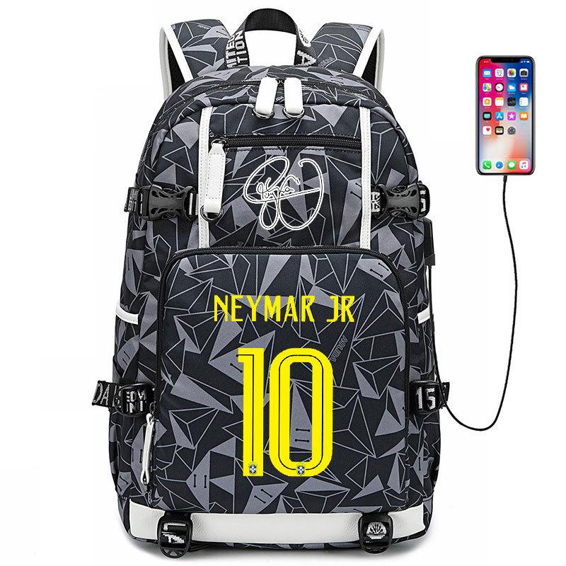 Large Capacity Football Backpack Mbappe School Bag Neymar Signature Backpack