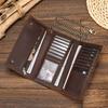Luxury Style Men's Leather Wallet With Iron Chain Genuine Leather Clip Purse For Men Male Fashion Men's Long Wallet Dropshipping