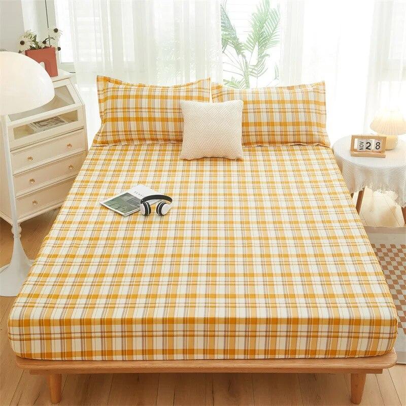 Double Bed Fitted Sheet Quilting Bedspread On The Bed Woven Air-Permeable Mattress Cover Single Bed Cover Bed with Pillowcases