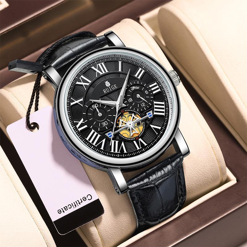 Men s Six-Hand Quartz Waterproof Fashion Watch - Trendy and Popular Design