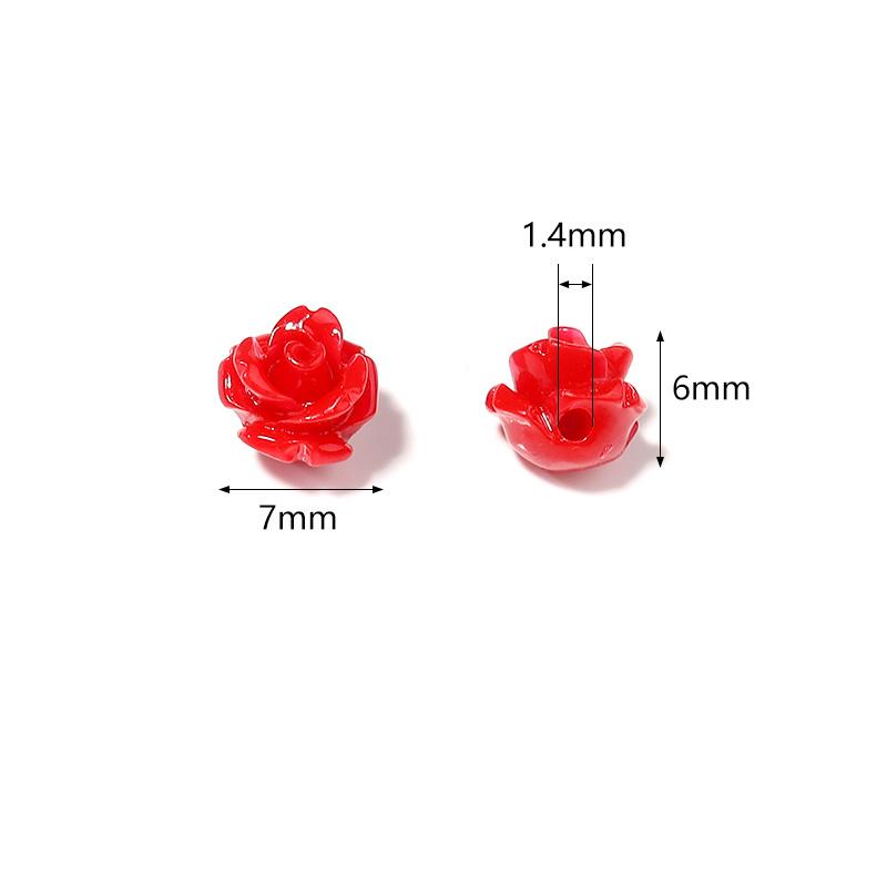 30pcs 6mm Resin Artificial Coral Beads for Jewelry Making Camelia Flower Beads DIY Earring Bracelet Neckalce Accessories