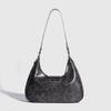 IELGY Ladies One-Shoulder Underarm Bag Retro Motorcycle Cross-Body Crescent Bag