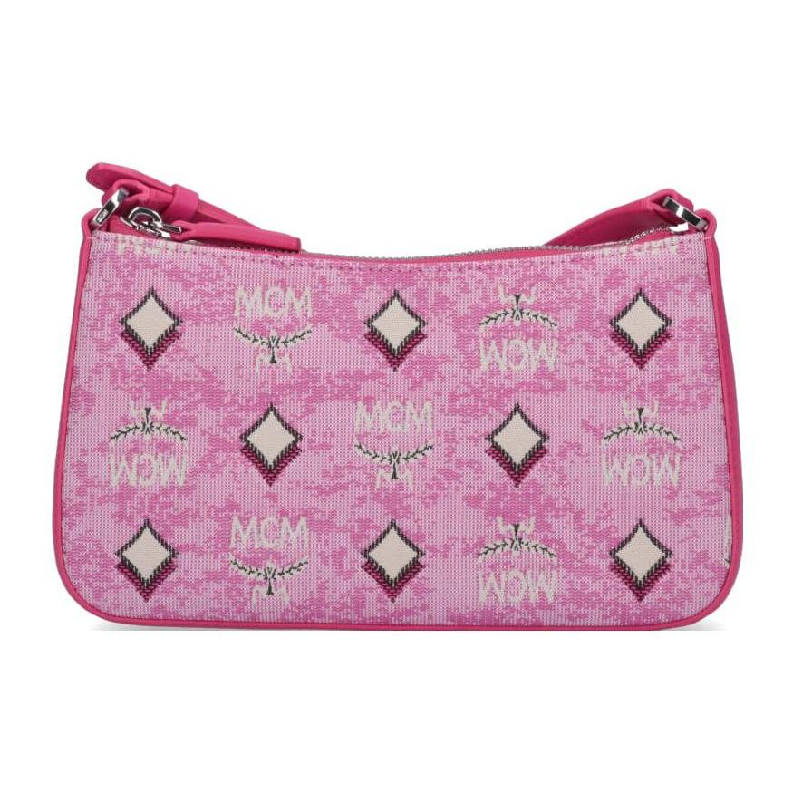 New MCM Aren Fabric With Leather Shoulder Bag, Crossbody Bag, Shoulder Bag Small Women's Pink MWSCATA01PK001