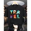 Europäische Größen Sommer Herren Mode Kurzarm T-Shirt mit Buchstabenmuster Druck
