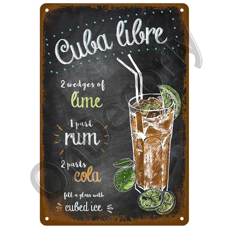 Retro Drink Plaque Art  Beer Wine  Whiskey Decor for Bars  Man Caves