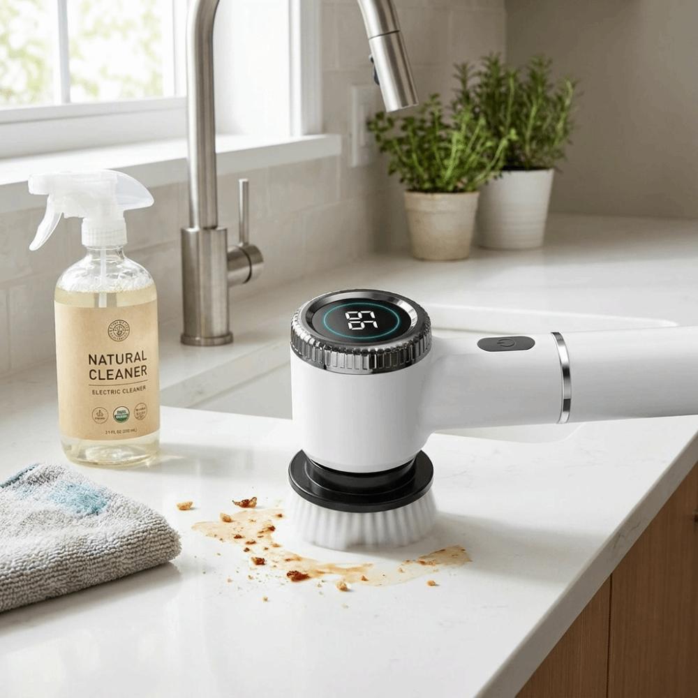 Multiple Accessories Electric Cleaning Brush Easy Operate Handheld Scrubber Kitchen Cleaning