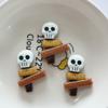10 Pcs Cute Cartoon Halloween Ghosts, Skeletons, Pumpkins Flat Back Resin DIY Jewelry Hairpin Craft Decoration Accessorie