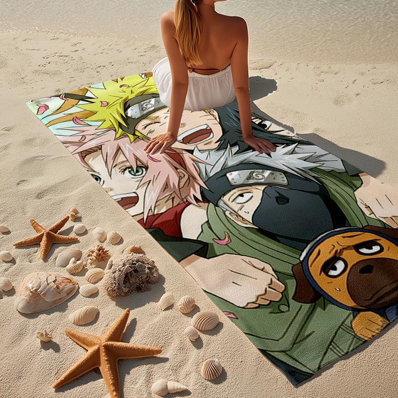 Ninja Team Adventure Beach Towel, Super Soft Microfiber, Gift for Her/Him, Birthday, for Pool, Beach, Travel, Home Decor Fan gifts