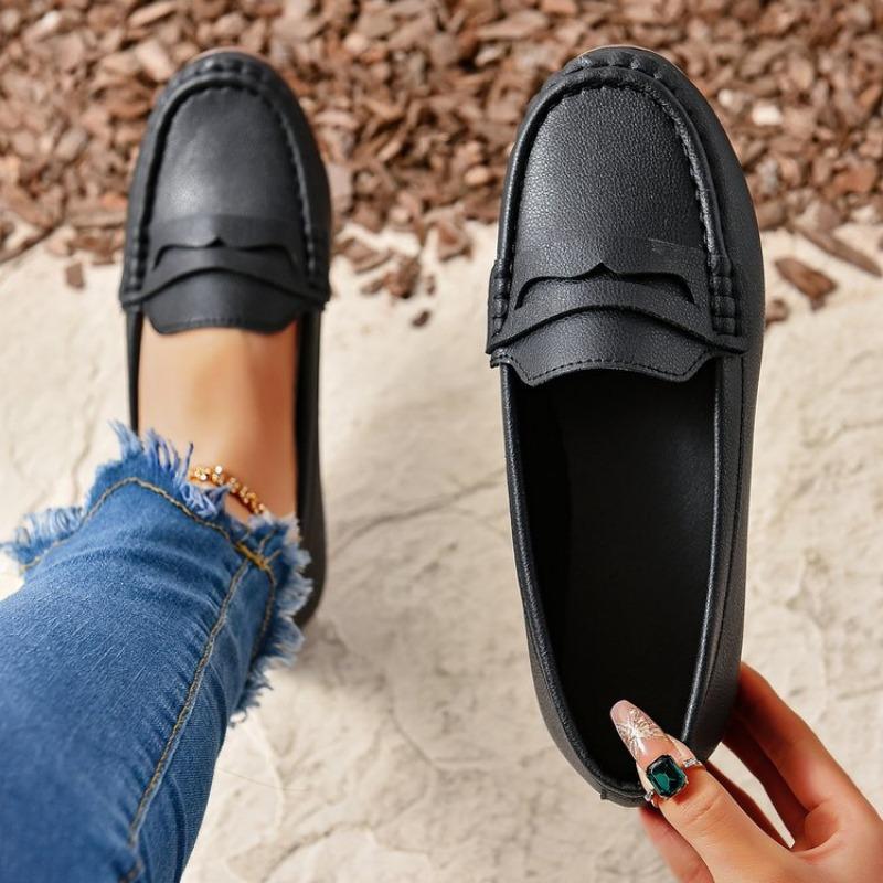 Flat Four Seasons Lightweight Casual Shoes Fashion One Foot Stirrup Women's Shoes Round Head Single Shoes