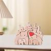 Wooden Elephant Family Puzzle Ornament Love Heart Mother Father Baby