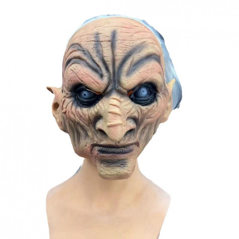Gruselige Clownsmaske Weiße Haare Latex Halloween Cosplay Party Bühnenauftritt Spukhaus