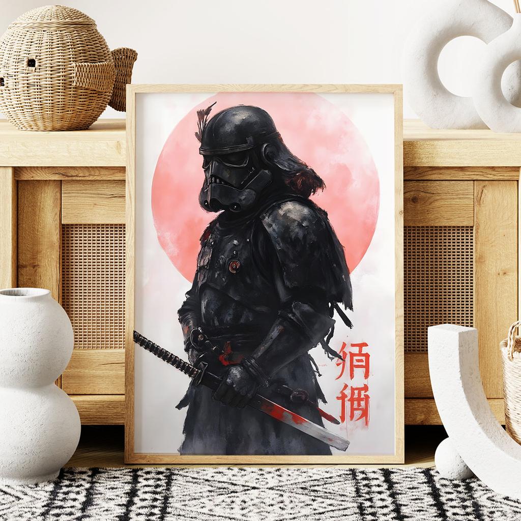 Plakat nowoczesny samuraj