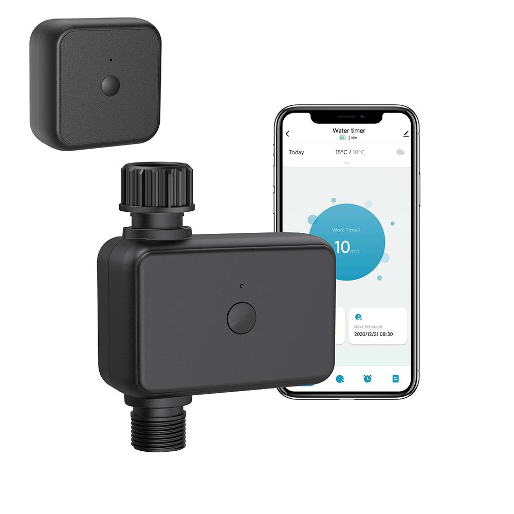 Automatic Water Timer with Gateway Dual Garden Hose Watering System Remote Sprinkler Programmer Support Alexa