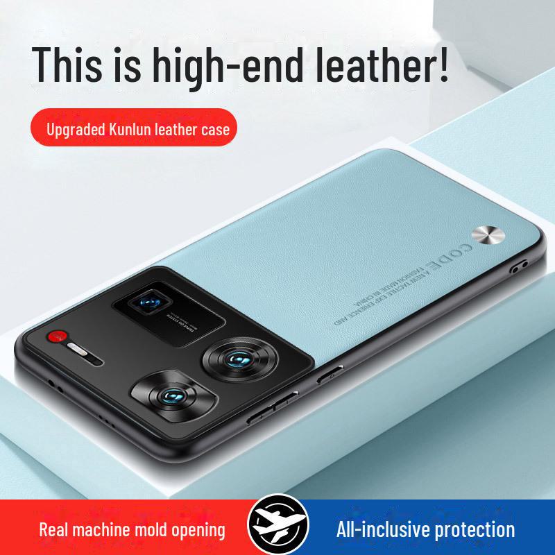 Redmi Note 13R Leather Protective Cover for Men, All-Inclusive Case with Kevlar for Redmi 13C and 12R.