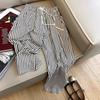 Women’s Summer 2026 Elastic Waist Striped Drawstring Casual Pants: Japanese & Korean Slimming Straight-Leg Style
