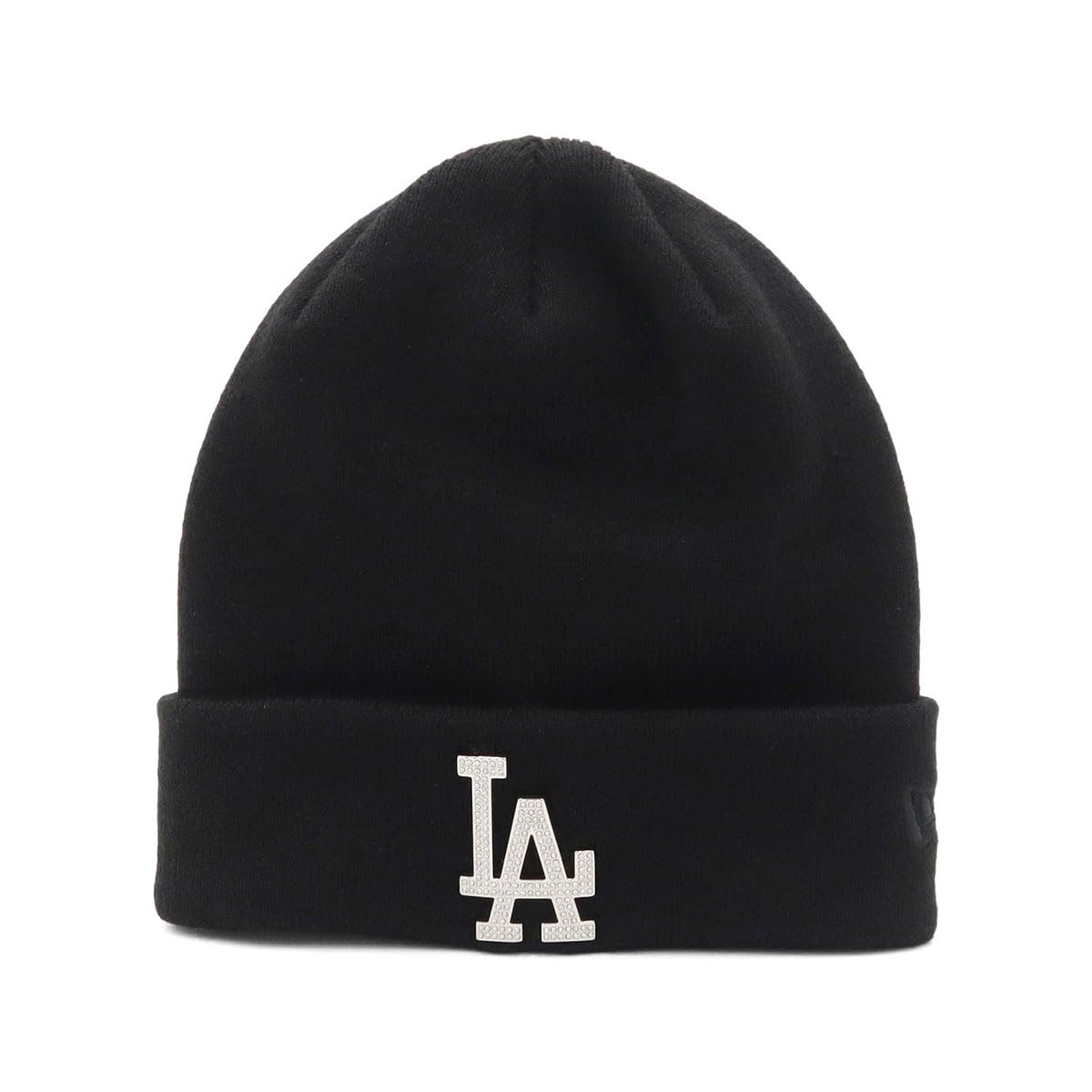 Шапка-бини MLB со стразами LA Черная БЕСПЛАТНО BC KNIT BADGE СО СТРАЗАМИ LOSDOD BLK [New Era]