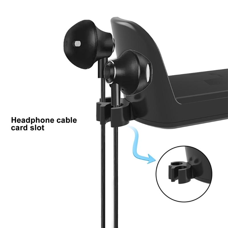 Desk Clamp Headphone Stand Space Saving Desk Headphone Hangers With Side Cable Clip And NonSlip Clamp Gaming Use