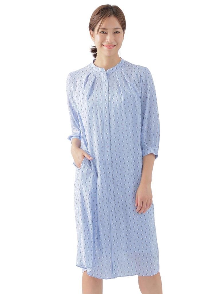 Transwork Washable Spirit Geometric Print Dress Size 40 Blue U1J03510__ (20)