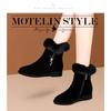 Plush Womens Boots Comfortable Hick-soled Fur Shoes Fashion Ladies Shoes Zipper Women Vulcanized Shoes Anti-slip Chaussure Femme