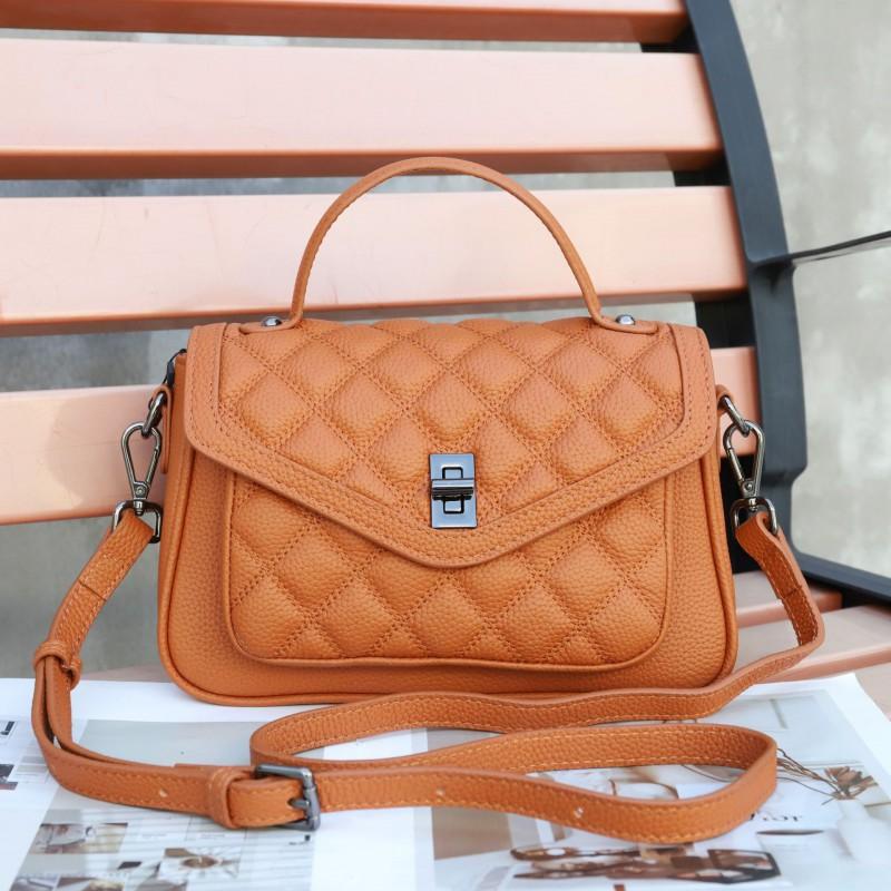 First-layer Cowhide Genuine Leather Women's Bag Diamond-layer Square Cross-shoulder Handbag