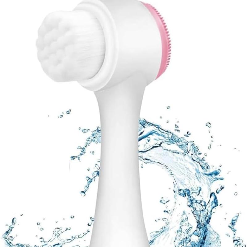 Double-sided Facial Cleansing Brush, Soft-bristled Silicone Facial Cleansing Instrument, Manual Facial Cleansing Pore Cleaner