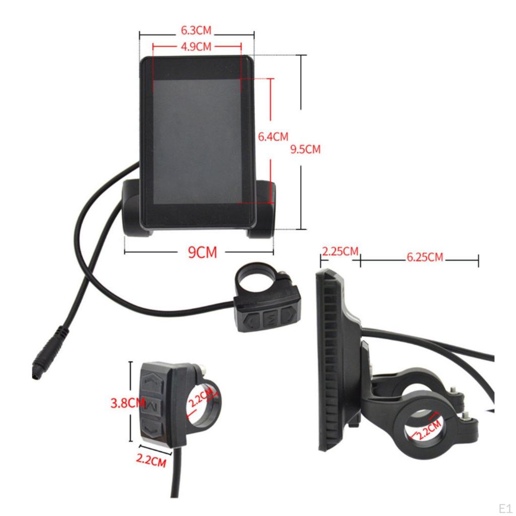 Pedal Assist Bike Digital Screen Meter Unobstructed Data Readout View Electric Panel