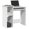 VidaXL Bureau avec étagères blanc 84x40x78 cm bois d'ingénierie, bureau d'ordinateur, bureau debout, bureau avec rangement, 860445