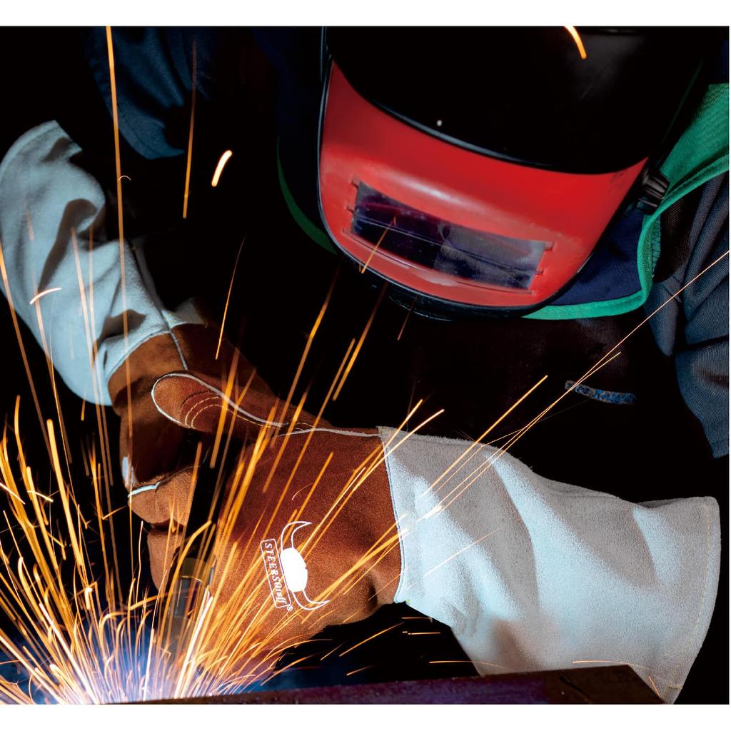 [STEERSOTUFF] Weldas Premium High-Heat Welding Gloves, COMFOflex® and Wool Lining, Heavy-Duty Leather Cuff, One-Finger Mitten, 10-2900XL-MIT, Coffee B