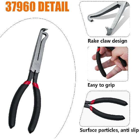 2 Pcs Electrical Disconnect Pliers 37960 37980 Automotive Electrical Connector Disconnect Pliers,Fuel Line Petrol Clip Pipe Pliers for Push Tab Style
